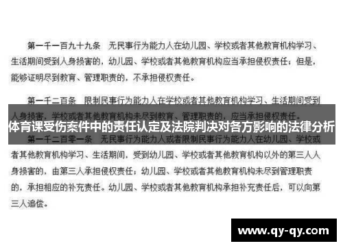 体育课受伤案件中的责任认定及法院判决对各方影响的法律分析